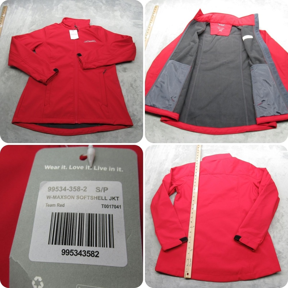 UCHealth Jacket Womens Small Trimark Red Maxson‎ Softshell Water Resistant NEW